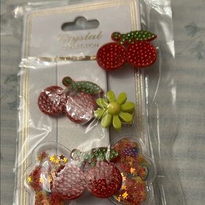 Red Cherry Hair Clips